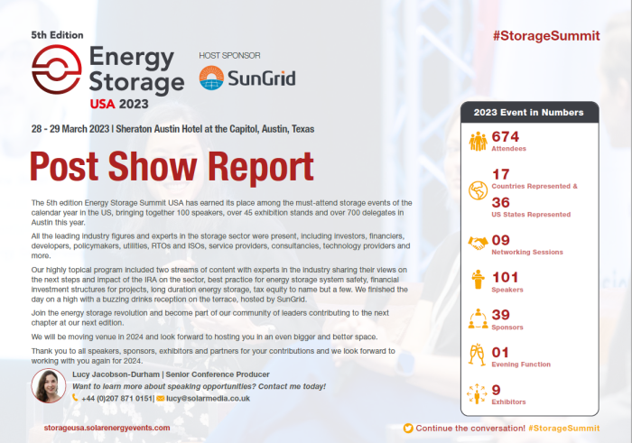 Energy Storage Summit USA 2023 Post Show Report
