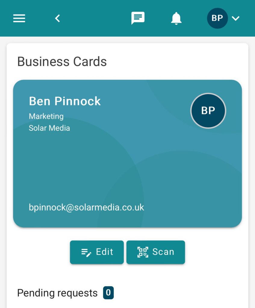 Business card app